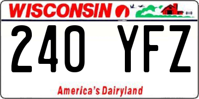 WI license plate 240YFZ