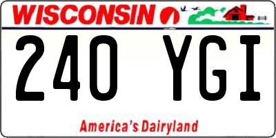 WI license plate 240YGI