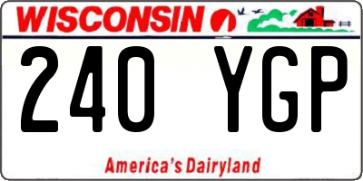 WI license plate 240YGP
