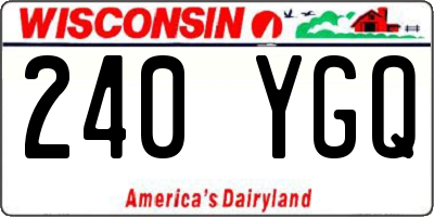 WI license plate 240YGQ