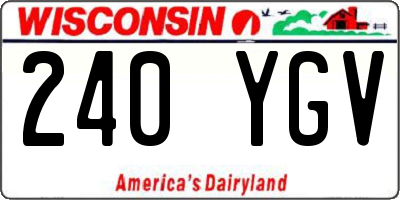 WI license plate 240YGV