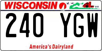 WI license plate 240YGW