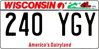 WI license plate 240YGY
