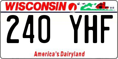 WI license plate 240YHF