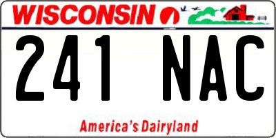 WI license plate 241NAC