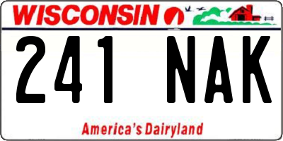 WI license plate 241NAK