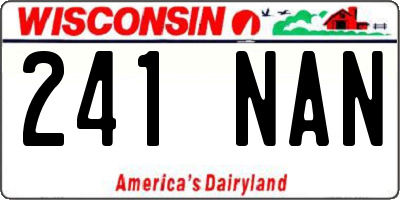 WI license plate 241NAN