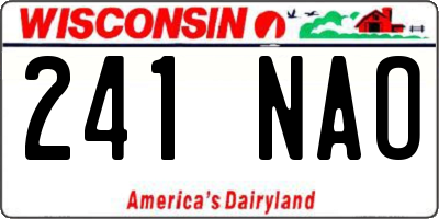 WI license plate 241NAO