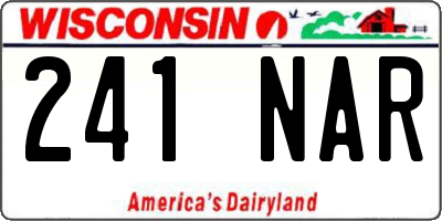WI license plate 241NAR