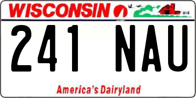 WI license plate 241NAU