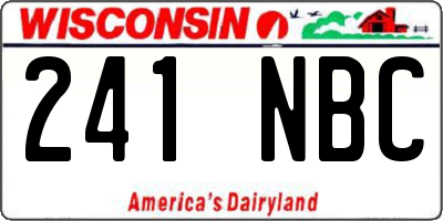 WI license plate 241NBC