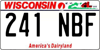 WI license plate 241NBF