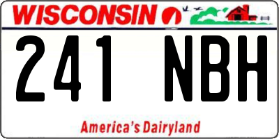 WI license plate 241NBH