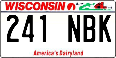 WI license plate 241NBK