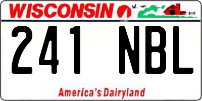 WI license plate 241NBL