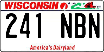 WI license plate 241NBN