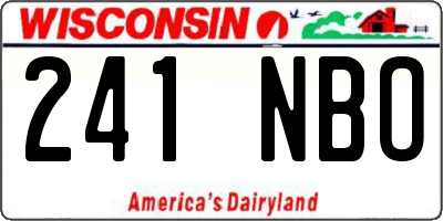 WI license plate 241NBO