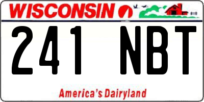 WI license plate 241NBT
