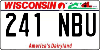WI license plate 241NBU