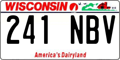 WI license plate 241NBV