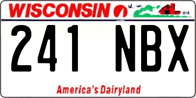 WI license plate 241NBX