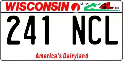 WI license plate 241NCL