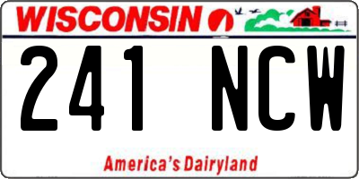 WI license plate 241NCW