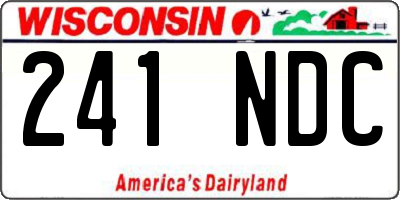 WI license plate 241NDC