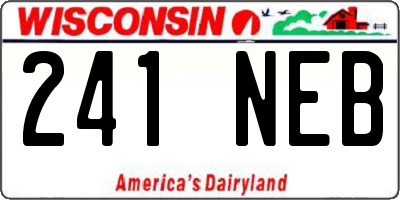 WI license plate 241NEB