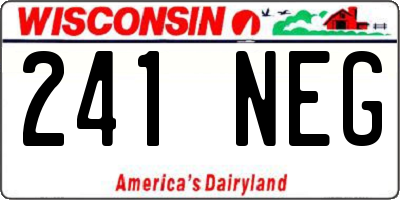 WI license plate 241NEG