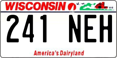 WI license plate 241NEH