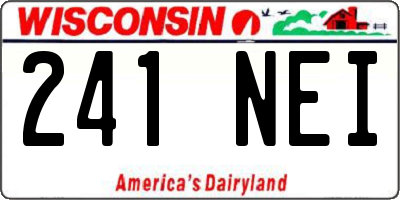 WI license plate 241NEI