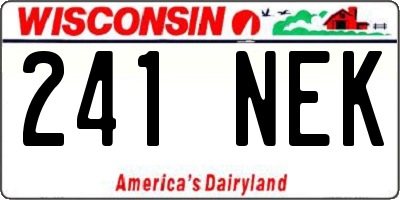 WI license plate 241NEK