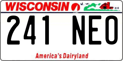 WI license plate 241NEO