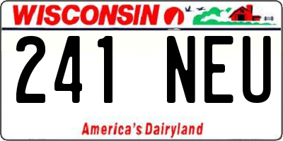 WI license plate 241NEU