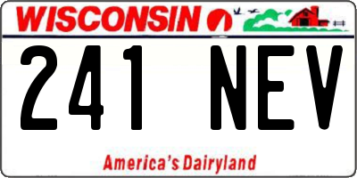 WI license plate 241NEV