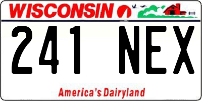 WI license plate 241NEX