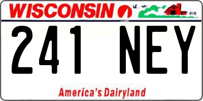 WI license plate 241NEY