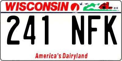 WI license plate 241NFK