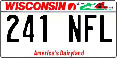 WI license plate 241NFL