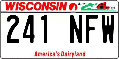 WI license plate 241NFW