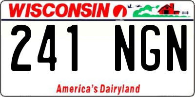 WI license plate 241NGN
