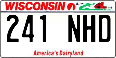 WI license plate 241NHD