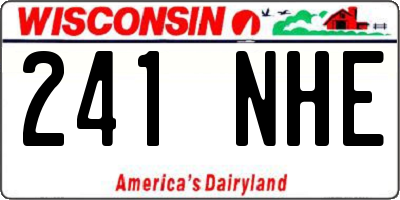 WI license plate 241NHE