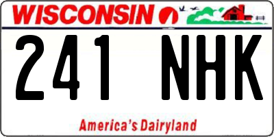 WI license plate 241NHK