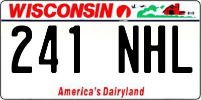 WI license plate 241NHL