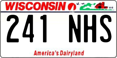 WI license plate 241NHS