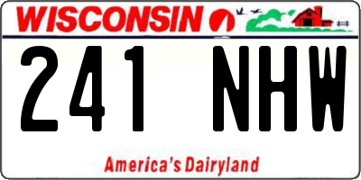 WI license plate 241NHW
