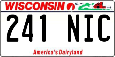 WI license plate 241NIC
