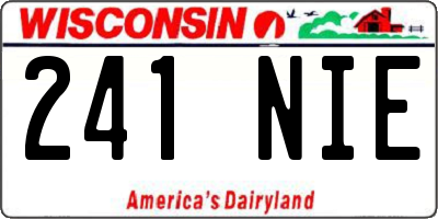 WI license plate 241NIE